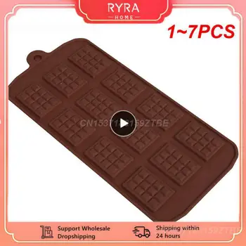 1 ~ 7PCS силиконова форма 12 клетки шоколад мухъл фондан сладкарница бонбони бар мухъл торта режим декорация кухня аксесоари за печене