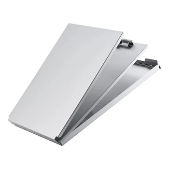 1 парче метален клипборд със сребърна алуминиева сплав за съхранение с 2 отделения и голям капацитет, размер на буквите