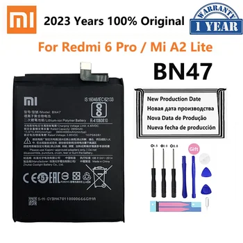 100% Оргинална Xiao mi BN47 4000mAh батерия за Xiaomi Redmi 6 Pro / Mi A2 Lite висококачествени батерии за подмяна на телефони