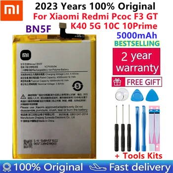 100% оригинална висококачествена 5000mAh BN5F батерия за Xiaomi Redmi Pcoc f3 gt K40 5G 10C 10Prime батерии подмяна Batteria