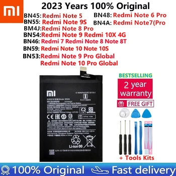 100% оригинална висококачествена батерия за Xiaomi Hongmi Redmi 7 10X Note9 Note10 Забележка 5 6 8 8T 9 9S 10 10S Pro батерии Bateria