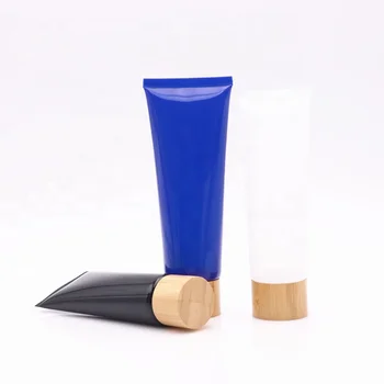 10pcs Екологична бамбукова дървена капачка Персонализирана козметична опаковка за шампоан Душ за почистване на лице Squeeze пластмасова тръба