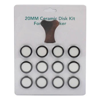 12Pack ултразвукова мъгла Maker Fogger керамика дискове за овлажнител части преобразувател дискове с капачка инструмент