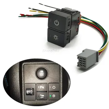 1PC Автоматичен двоен ключ за включване на захранването Превключвател за фарове Зелен LED светодиоден бутон за превключване Подходящ за Honda
