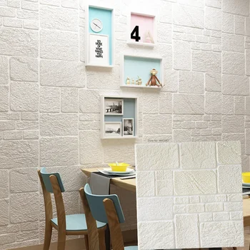 1PCS 3D стена стикер спалня декор водоустойчив самозалепващи тапети за хол TV фон декор размер 70 * 70 см
