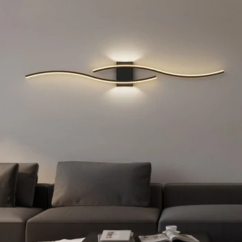 1Set луксозен минималистичен лента стена лампа нощно легло модерен минималистичен фон стена светлина