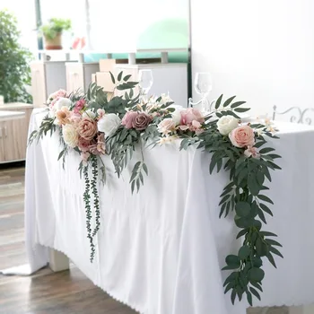 2.7M Изкуствен цветен венец висящи фалшиви роза лозови цветя растения за стая годишнина сватба рожден ден коледна украса