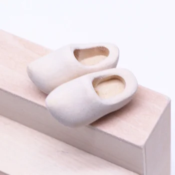 2 двойки занаяти детски сабо мини къща декор доставка дървени обувки миниатюрни дете