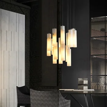 2023 E27 LED Bedside Hanglamp тел Регулируема таванско осветление Скандинавски естествен мрамор висулка светлини зала ресторант висулка лампа