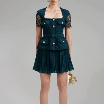 2023 ново Дамска мини рокля с дантелено покритие мода темперамент дамска рокля