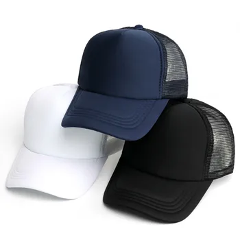 2024 Празни мрежести шапки за шапки Мъже Лятна дишаща Snapback бейзболна шапка мрежа Дамска мода Черна шапка на шофьор на камион Хип-хоп кост