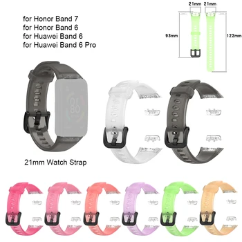21mm TPU каишка за часовник за чест Band7/6 Smartwatch Band Замяна на гривна за маншет за Huawei Band 6/6Pro