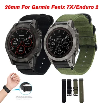 26mm Найлонови ленти за часовници с бързо освобождаване за Garmin Fenix 7X 5X 6X /Enduro 2/ Плюс гривни Smartwatch маншет Correa аксесоари
