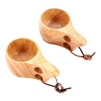 2PC Nordic стил ръчно изработени дървени чаши финландски традиционни на открито 200Ml дървени чаши за вино слон чаши за кафе за подаръци