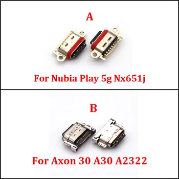2Pcs USB зарядно устройство док порт конектор за зареждане на щепсел жак тип C контакт гнездо за ZTE Axon 30 A30 A2322 Nubia Play 5G NX651j