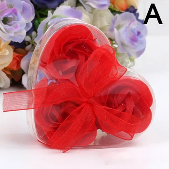 3Pcs/Box сватбени подаръци Розов цветен сапун Изкуствен цветен сапун Цветен сапун Подаръчна кутия за цветя Подарък за Свети Валентин