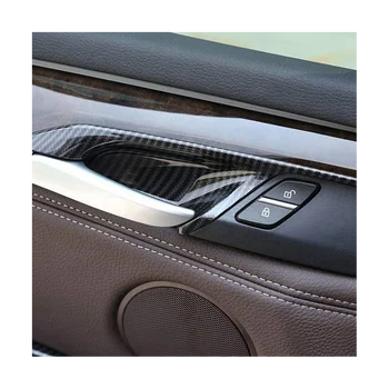 4PCS Вътрешна дръжка на вратата Капак за тапицерия за BMW X5 F15 X6 14-18 Carbon