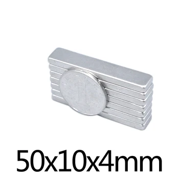 5/10PCS 50x10x4mm Мощни магнити Дълъг лист постоянен магнит 50x10x4 mm N35 Супер силен неодимов магнит NdFeB 50 * 10 * 4 мм