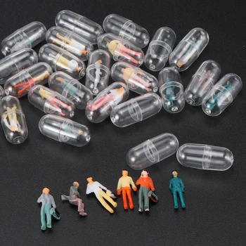 50pcs прозрачна капсула черупка пластмасови хапче контейнер медицина хапчета случаи бутилка сплитери капсула фигурки DIY аксесоари