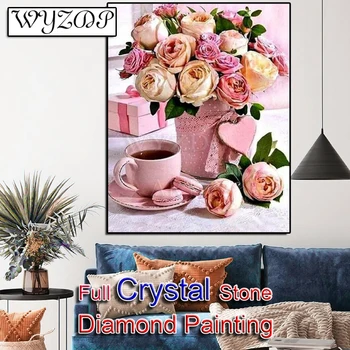 5D Diy 100% кристал диамант живопис комплект цвете площад диамант бродерия мозайка кръстат бод декор диамант изкуство кристал 231224