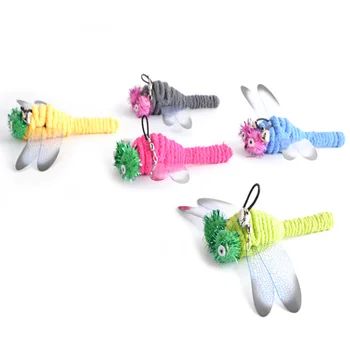 5pcs Cat Wand Replacement Refill Cat Teaser Dragonfly Wand Teaser for Interactive Cat and Kitten Wands