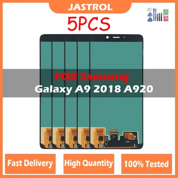 5Pcs / Lot Super AMOLED LCD дисплей за Samsung Galaxy A9 2018 A920 A920F SM-A920F / DS LCD дисплей сензорен екран дигитайзер събрание