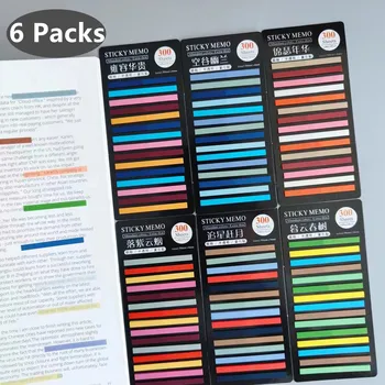 6 опаковки 1800Sheet Прозрачни лепкави бележки Самозалепващи се маркери за книги, публикувани Анотация за четене на книга Изчистване на раздели Канцеларски материали