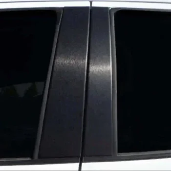 6Pcs Матово черно кола стълб постове врата прозорец тапицерия капак годни за Nissan Забележка 2013 2014 2015-2020 Авто колона панел стикери комплекти