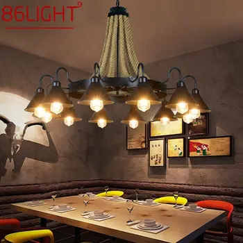 86LIGHT класически полилей ретро тела таванско помещение дизайн LED творчески индустриално въже висулка лампа за дома спалня хотел