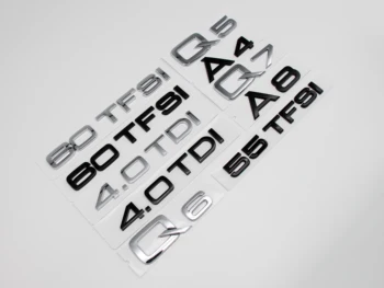 ABS букви цифри лого стикер A7 S7 35TFSI 40TFSI 45TFSI 50TFSI 55TFSI 40TDI 50TDI Quattro емблема за Audi кола багажника решетка