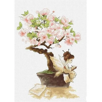 Amishop Най-високо качество брои прекрасен сладък кръстат бод комплект Sakura японски цвете Luca-s Лука