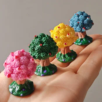 BAIUFOR миниатюрни малки ябълкови дървета модел пейзаж железопътна декорация сграда пейзаж аксесоари играчки за деца Tesk декорация