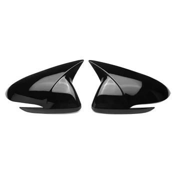 Black Horn Side Door Mirror Cover Trim Shells Cap за Hyundai Elantra 2016-2019
