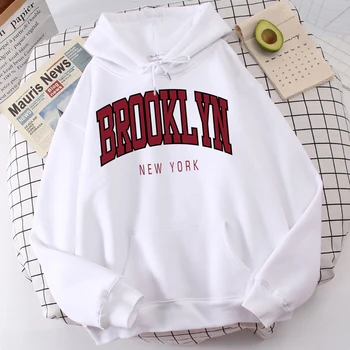 Brooklyn New York Print Man Hoodie Casual Fashion Clothes Удобна простота Streetwear Извънгабаритни графични качулки за мъже