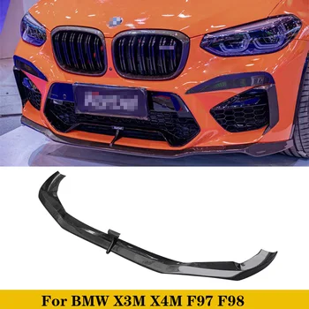 Carbon Fiber Front Splitter Bumper Lip Spoiler За BMW X3M X4M F97 F98 2019-2021 Автоматична настройка