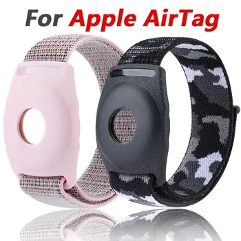 Colorful Nylon Loop Band For Apple Airtag Holder Bracelet Breathable Wristband For AirTag Locator Tracker Cover Anti-lost