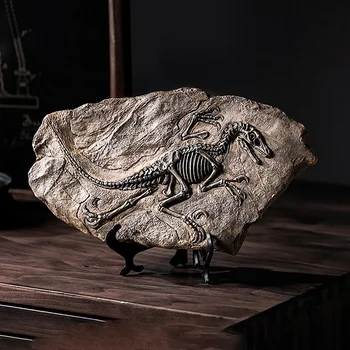Creative Dinosaur Fossil Resin Craft Декорация Ретро животинска статуя Миниатюрна вътрешна декорация на хола Сувенирен подарък за дома