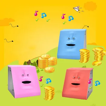 Creative Human Face Money Box Electronic Piggy Bank Banknotes Safe Deposit Banknotes Bank Child Gift Large Money Box Coin