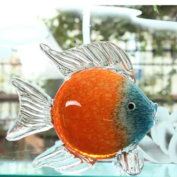 Creative остъклено стъкло Fish Ornament Декорация на дома Аксесоари за хол витражи Lucky Fish Животински сватбени подаръци