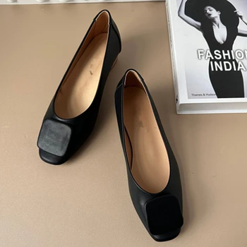 Elmsk Френски моден блогър офис дами мокасини прости елегантни пътуване случайни телешка плоски обувки жени