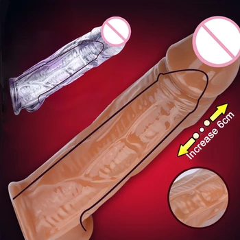 Enhancer пениса пръстен мъжки вибратори презерватив забавяне еякулация многократна употреба пенис ръкав мъжки разширяването дик удължител секс играчки за мъже