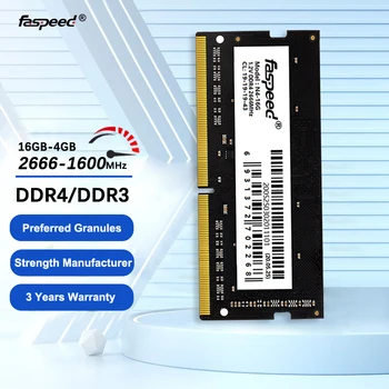 Faspeed Memoria Ram DDR4 2666MHz DDR3 1600MHz 16GB 8GB 4GB памет за лаптоп DDR 3 DDR 4 1.2V 1.5V NON ECC SO-DIMM За преносим компютър