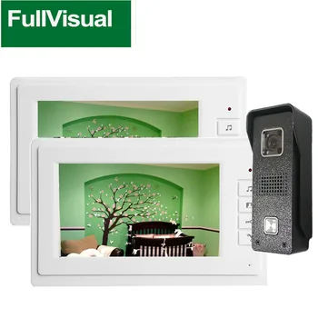 Fullvisual 7 инчов кабелен видео врата входна система врата телефон звънец камера дома домофон множествена 1200TVL отключване беседа