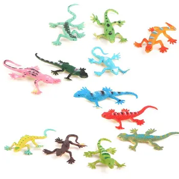 Gecko малък пластмасов гущер Симулация реалност декорация Детски играчки 12 бр.