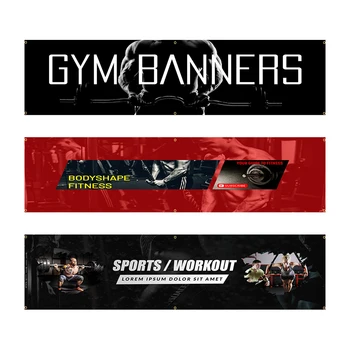 Gym тренировка фитнес плакат флаг банер 60 * 240 см стена изкуство дома декор по поръчка културизъм фитнес мотивационна тренировка мускул