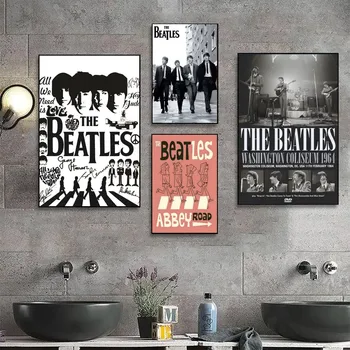 Hot-Band-T-The B-Beatles Плакат Персонализирани плакати DIY Домашна стая Бар Кафе Декор Естетическо изкуство Стикер за боядисване на стена