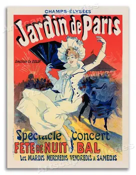 Jardin de Paris 1897 Реколта стил френски Арт Нуво плакат стена стикери изкуство живопис дома декор