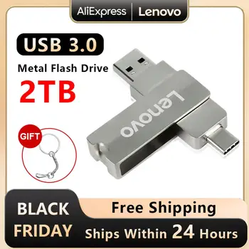 Lenovo OTG 2-IN-1 2TB USB флаш устройство 1TB USB стик 512GB 256GB USB 3.0 писалка диск 128GB USB памет флаш диск за телефони таблети