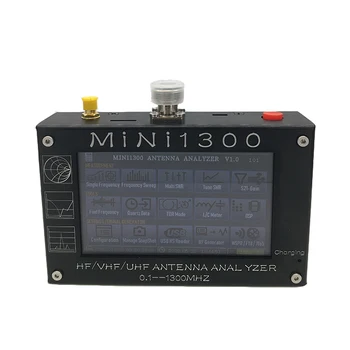 Mini1300 Векторен мрежов анализатор Антенен тестер Преносим стоящ вълнов RF RF мултиметър 4.3 инча