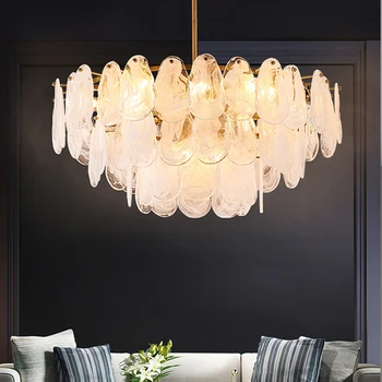 Nordic Луксозни LED полилеи за хол трапезария стена лампа спалня облачно стъкло Начало Арт декор таван полилей светлина